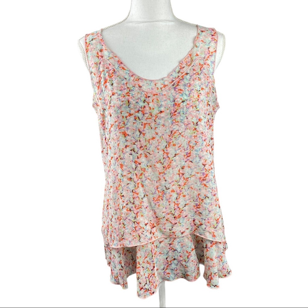 CAbi Floral Sleeveless Tiered Blouse B64 - Picture 1 of 14